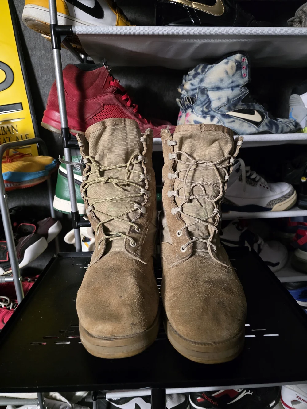 🔥 Vibram Men's Size 10 Tan Suede Tactical Lace-Up Boots